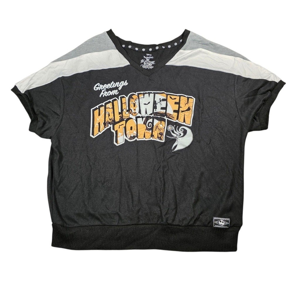 Disney Nightmare Before Christmas Halloween Town Pajama Top Black Medium
